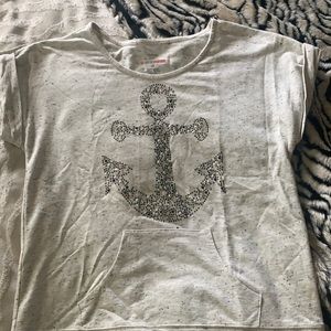 Rhinestone anchor nautical sweatshirt size small